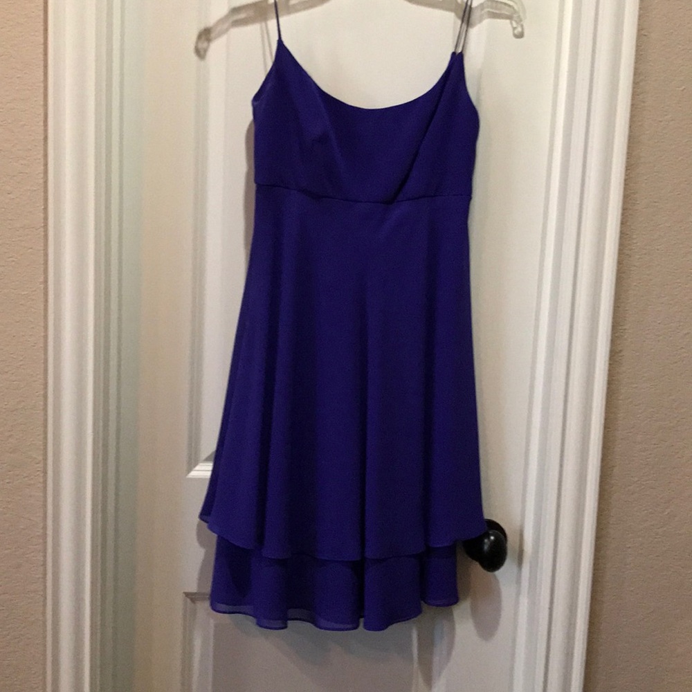 Purple chiffon cocktail dress